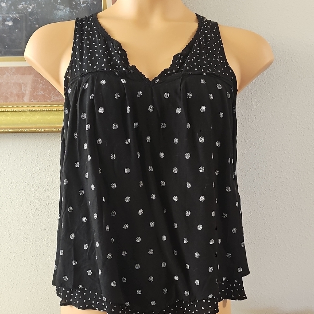 Democracy Black and White Polka Dot Tank Top